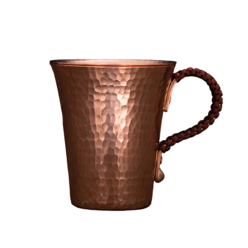 Copper Cup with Saucer Handmade Hammered Copper Mug Handmade for Home Cafe