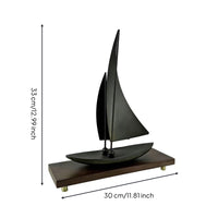 Sailboat Sculpture Sculptural Sailboat Ornament Slim for Office Desk, Model Room