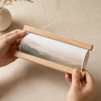 Magnetic Poster Hanger Wooden Poster Frame Wall Mount Holder For Renters With String