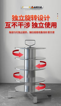 Wire Dispenser Rack, Multi-Reel, Adjustable Speed, Stainless Steel Frame