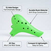 Beginners Professional Ocarina Gift, Beginner Resin Ocarina, Colorful Student Oc #variant:Green