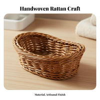 Woven Basket with Handles sturdy Woven Tote Box Waterproof for Bedroom, Kitchen