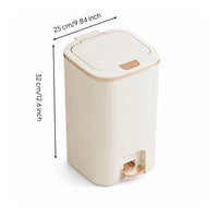 Trash Can with Foot Pedal Hands-Effortless Wastebasket Long-Lasting for Bathroom