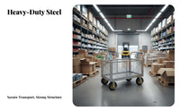 Steel Base Trolley Foldable Design Folding Base Cart Detachable Fences Flatbed Trolley with Wheels for Movers, Outdoor Market, Factory, Moving
