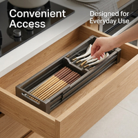 Drawer Dish Organiser, Kitchen Cupboard Storage Organiser, Plate Rack Space Saving, Kitchen Drawer Storage, Cupboard Tidy, Metal Plate Organiser