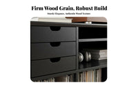 Durable Wood Construction Floor-Standing Vinyl Cabinet Freestanding Media Storage Multi-Compartment Design Household Furniture sturdy Duty for vinyl record storage Collectors, Music Lovers, Home Theater fans, Living Room, Bedroom, recreation Center