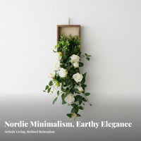 Nordic Design Wall Hanging Artificial Plant Low Maintenance Hanging Vine Wall Decor Realistic Look Elegant Design for Interior Decorators, Homeowners, Office Workers, Bedroom, Living Room, Hallway, Entryway