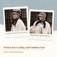 Warm Earflap Cap Fleece-Lined Knit Cap Unisex Foldable
