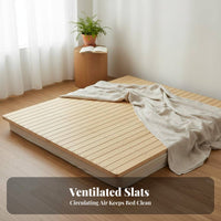Foldable Wooden Slat Frame Glueless Construction Foldable Slatted Frame No Box foundation Needed Mattress Support for Homeowners, Guest Room, Apartment