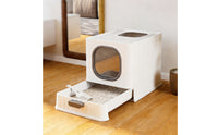 Cat Waste Management Station with Pull-out Tray Covered Cat Waste Management Station with Lid and Drawer Indoor Pet Supply for Living Rooms