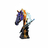 Paint-Splatter Horse Sculpture Artistic Modern Equine Figurine Luxury Look for Entryway, TV Cabinet