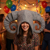 Sheep Protuberance Hat Felt-Like Sheep Protuberance Headpiece Structured Headpiece with Protrusions for Cosplayers, Cosplay