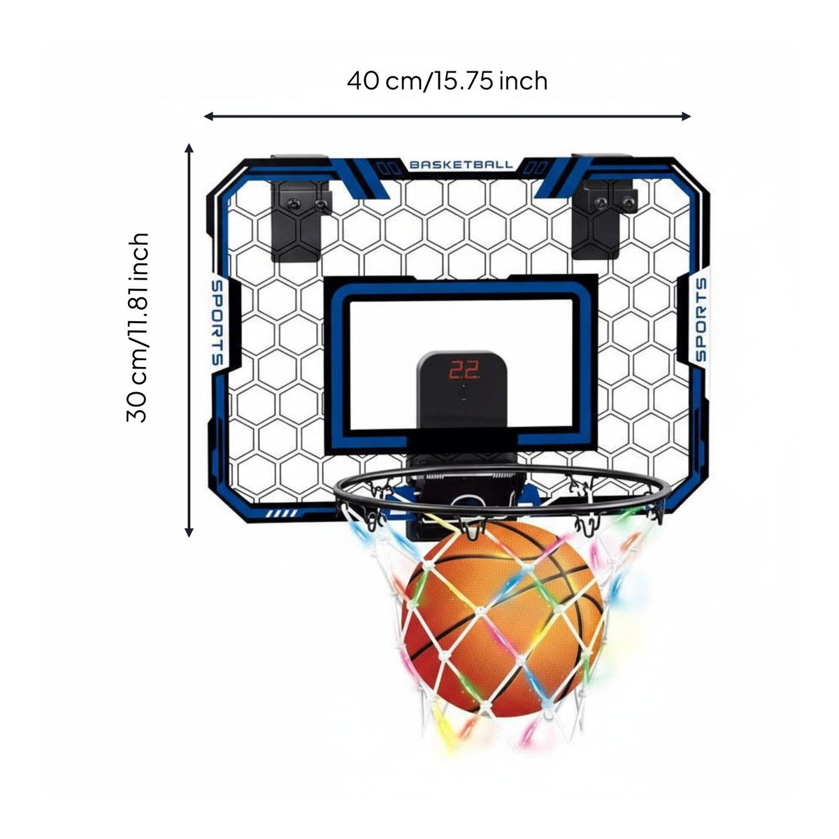 Mini Basketball Hoop with Scoreboard Easy Installation Electronic Scoring Basketball Toy Shatter-Resistant Backboard for Bedroom