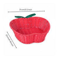 Fruit-Shaped Basket Shallow Handwoven Fruit-Shaped Basket Washable Tabletop Storage