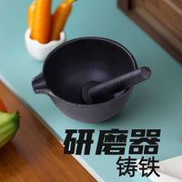 铸铁捣蒜臼手动蒜泥器捣蒜器蒜蓉器捣碎器大蒜压蒜家用研磨罐擂钵