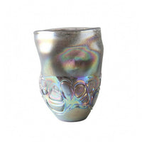 Decorative Glass Vase Spiraling Relief Handmade Glass Vase Smooth Reflective Surface Room Decor