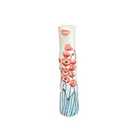 Bud Vase Hand-Painted Ceramic Vase Glazed for Bookshelf, Art Lovers, Minimalists