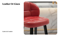 Upholstered High-Rear Stool Modern Minimalist Design Counter Chair Sturdy Construction Ergonomic Design for Homeowners, Pub