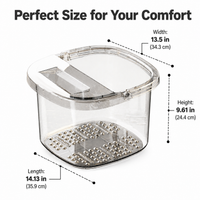 Small Foot Spa with Rollers, Pedicure Foot Bath with Handles & Lid, Soaking Tub for Home Massage & Circulation