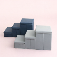 Dog Steps for Small with Soft Textile Construction, Foldable Pet Stairs for High Bed and Sofa, Portable Home Furniture Ladder