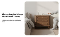 2-Drawer Bedside Table Distressed Finish Nightstand Vintage design areaSaving for Apartment Dwellers, Bedroom, Home Office