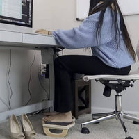 Non-Slip Wooden Rocker Board Floor-Friendly Wooden Balance Board Stable Fitness Equipment Sturdy for Office Workers, Home Workouts, Standing Desk