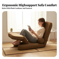 Adjustable Floor Lounger Foldable Chaise Lounge Ergonomic Design for Students