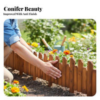 Fir Wood Flower Bed Fence Soil Retaining Flexible Garden Border Fence Wooden Log Roll Edging Easy Installation for Gardeners