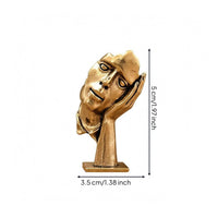 Abstract Human Sculpture Compact Brass Figurine Flat Base