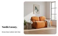 Nordic design Upholstered Single-Seater Light Luxury Slim Frame Armchair Minimalist Design Lounge Chair Comfortable padding for Apartment Dwellers, Homeowners, Students, Living Room, Balcony, study corner, Home Office