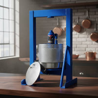 Fruit Wine Press Removable Lid Hydraulic Stainless Steel Press Blue Metal Frame