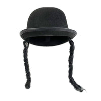 Black Round Braided Hat for Festive Parties, Unisex Adult Party Hat