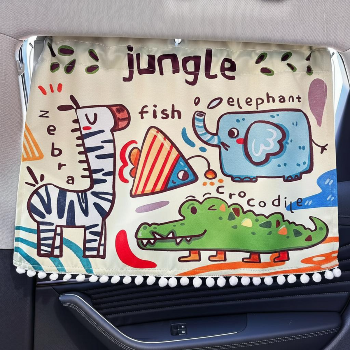 Retractable car sunshade with suction