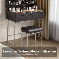 Cross-Legged paded Bench High Resilience pad Vanity Seat for Makeup Area