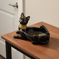 Egyptian Feline Organizer Decorative Feline Jewelry Storage Box Tabletop