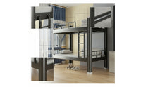 Metal Bunk Bed Frame Space-Saving Metal Bunk Bed Heavy-Duty Furniture for Students, Dormitory, Dorm Room