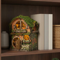 DIY Shelf Vignette Detailed Design 3D Puzzle Bookend LED Lights Wooden 3D Puzzle for Desk