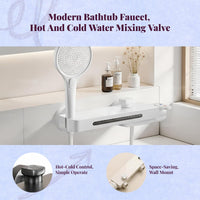 Waterfall Bathtub Faucet, Brass Wall Mount, Modern Valve