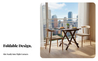 Square Foldable Table and Stool Set Foldable Portable Furniture Space-Saving Rounded Corners for Families, Apartment Dwellers