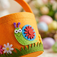 Felt Easter Basket Handbag, Easter Candy Bag, Cloth Easter Basket Adorable Design Easter Egg Search Bucket Festive Cartoon Animal Gift Bag for Young Children, Arts and Crafts Activity