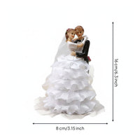 Bride and Groom Cake Topper Hand-Painted Romantic Couple Cake Topper Modern Wedding Couple Figurine for Newlyweds, Couples, Bridal Shower