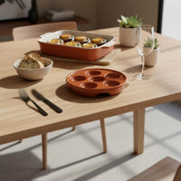 Ceramic Dish Even Heat Distribution Escargot Baking Plate Escargot Plate Easy to Clean Baking Dish Sleek Glaze