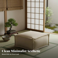 Square Pouf Ottoman Japanese design Floor seat Multi-Functional for Homeowners