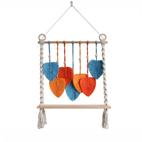Leaf Wall Tapestry Shelf No Assembly Needed Macrame Wall Hanging Shelf