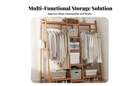 Multi-Functional Clothes Hanging Rack Multifunctional Freestanding Clothes Rack with Shelves Multiple Storage Areas Accessible Wardrobe with Hanging Sturdy & Long-Lasting for Apartment Dwellers, Homeowners, Students, Bedroom, Cloakroom, Entryway