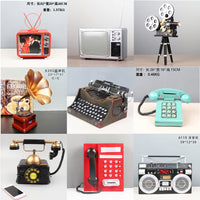 Vintage TV Model and Retro Phone, Phonograph, Radio, Camera, Projector Props