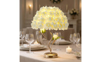 Decorative Rose Table Lamp Warm Light Rose Lamp Floral Gold-Tone for Bedside, Bedroom, Living Room