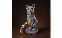 Solar Resin Dog Statue Outdoor Dog Figurine with Solar Light Self-Charging