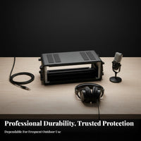 Rack Mount Carrying Container Portable 2U Rack Container Sturdy Safeguarding Container for Audio Engineers, Sound Technicians, on-Stage Performances
