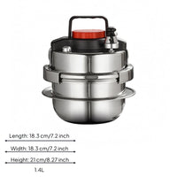Mini Pressure Pot Fast Cooking Cookware Rust-Proof for Stovetop